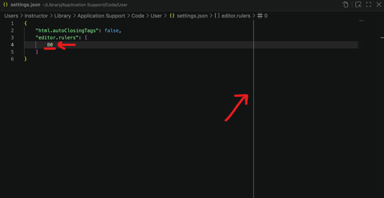 Setting the ruler configuration