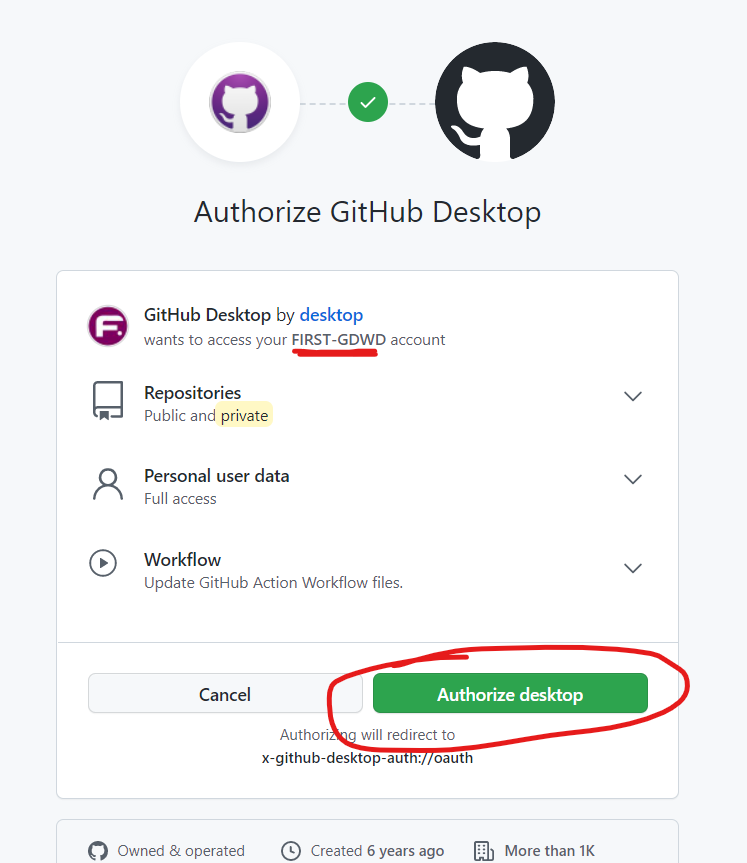 Authenticating your GitHub account in the browser