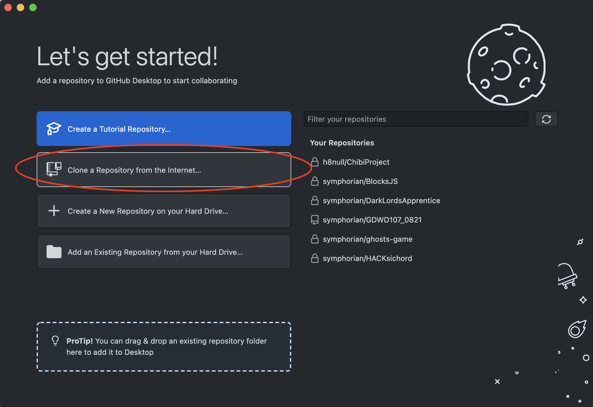 After signing in, you will get started by cloning your remote repository