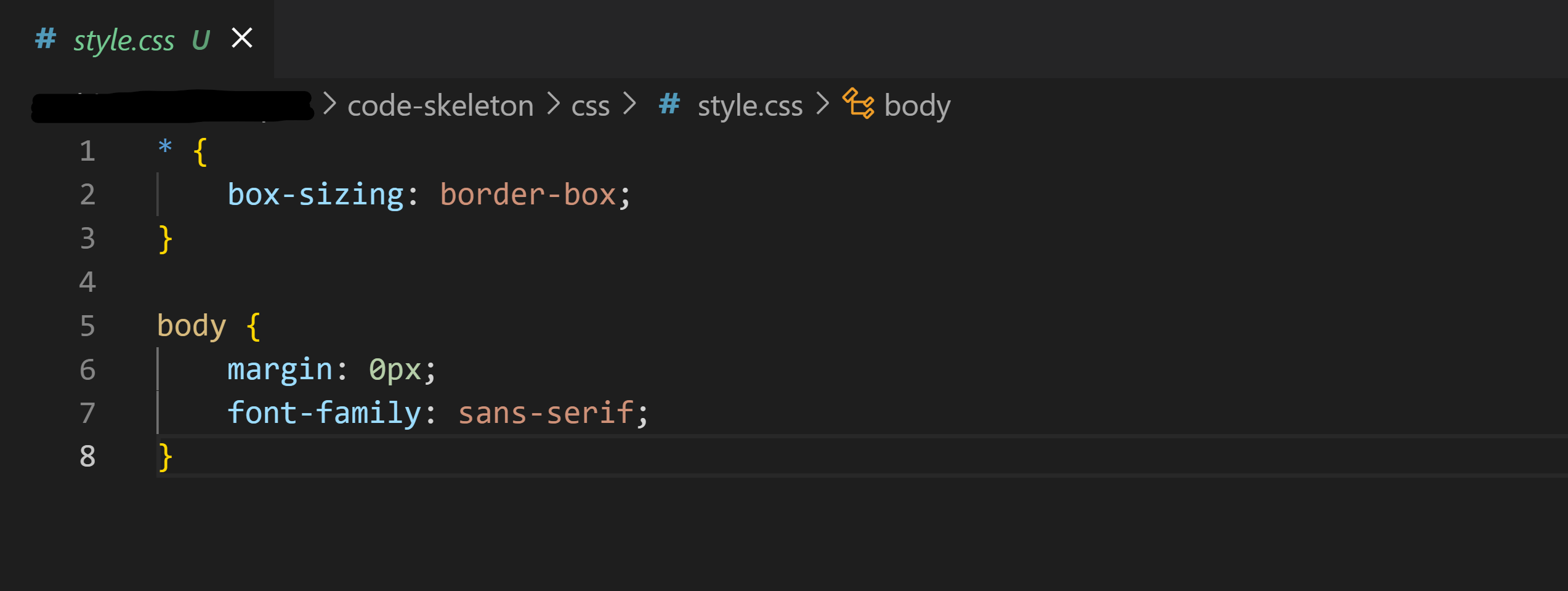 Adding style.css into the css folder