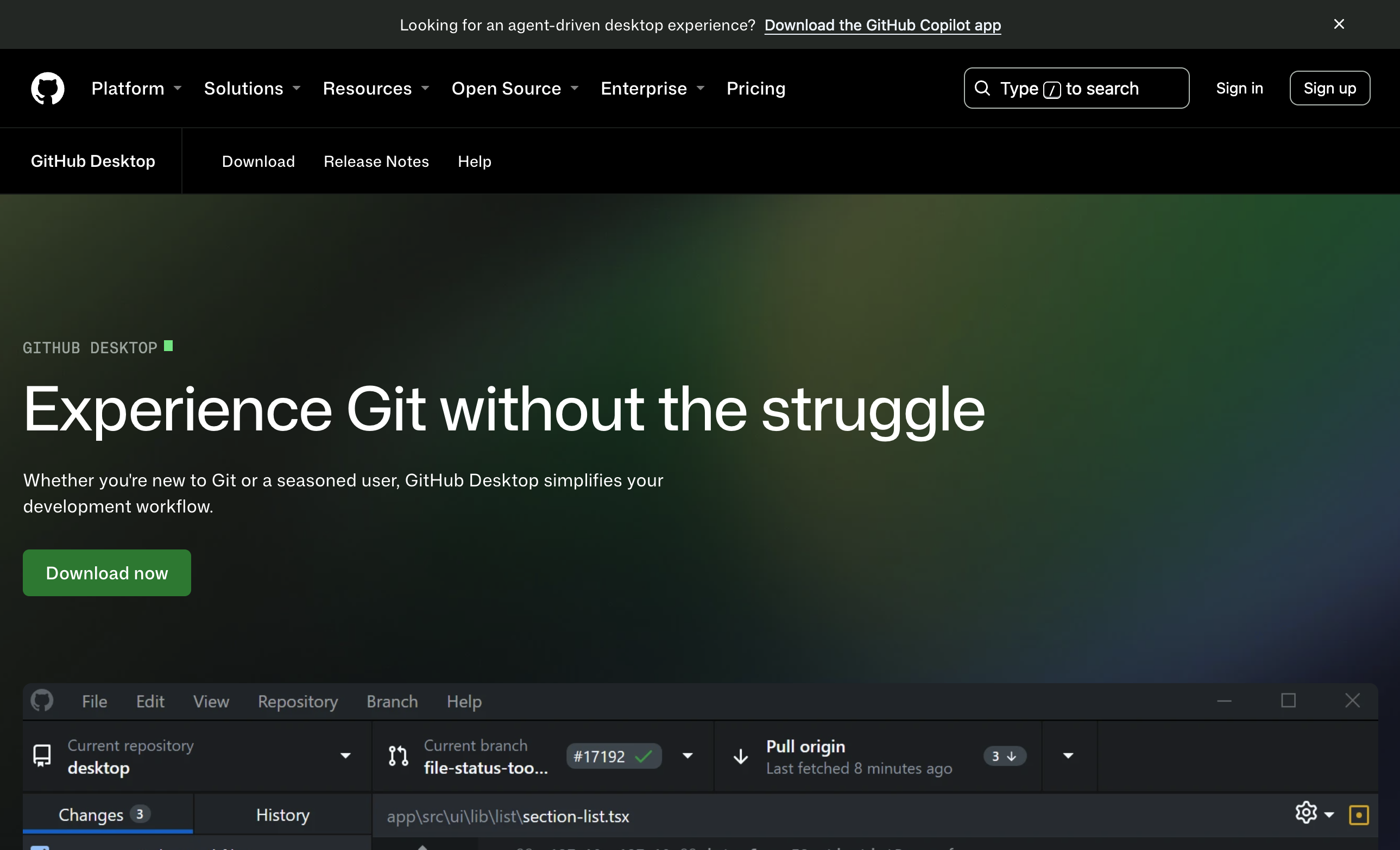 GitHub Desktop download site