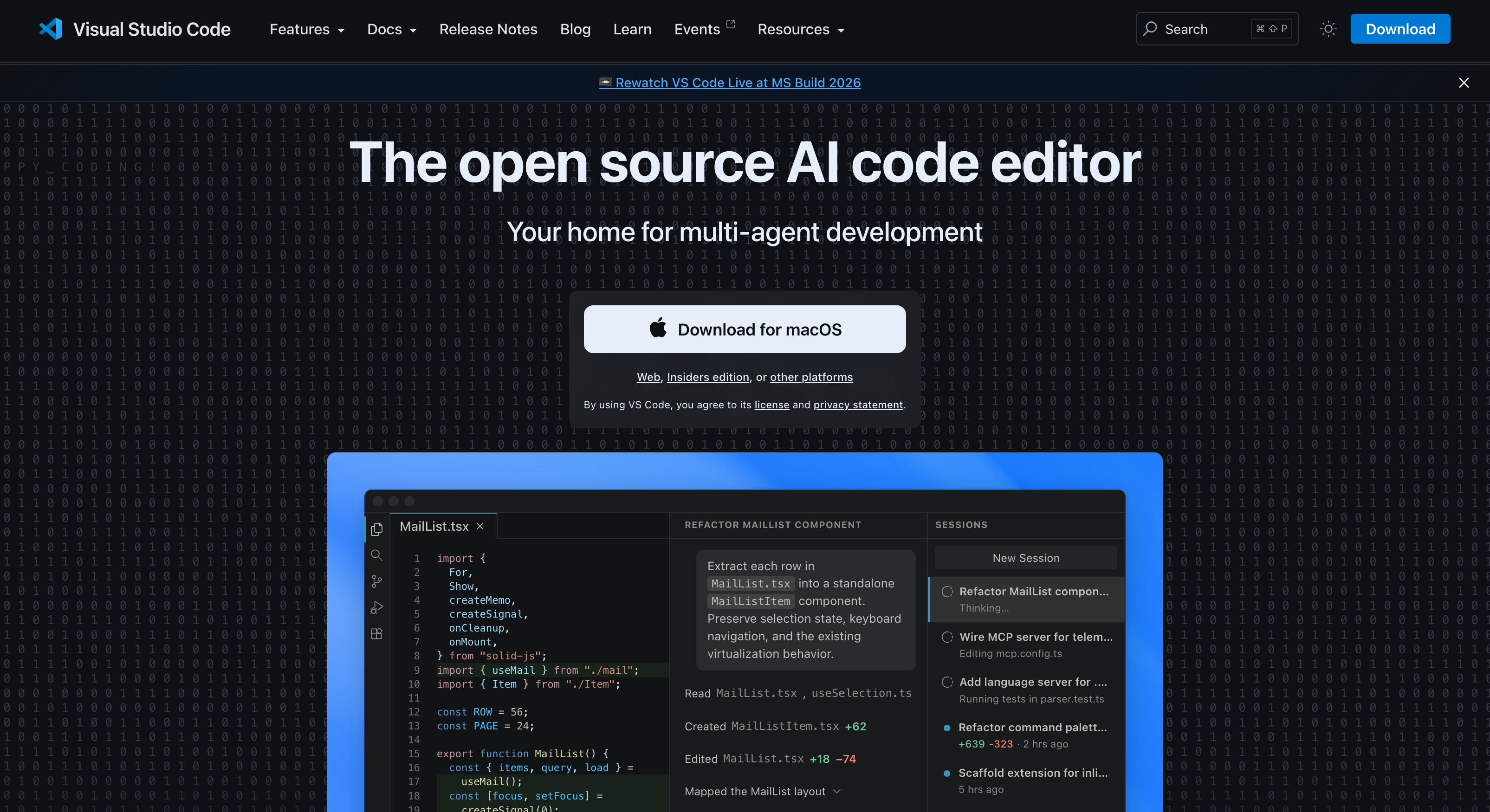 Click the Download button on the Visual Code download site